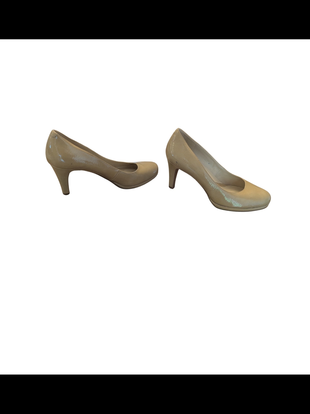 Naturalizer Womens 7 Lennox Taupe Patent Pump Heels 3"